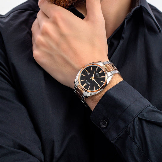 CITIZEN BI5104-57E - ELEGANT PERFORMANCE MEN'S WATCH in Rosegold & Silver with Black Dial-i-Watch-2