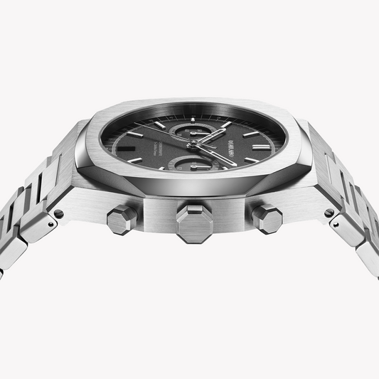 D1 MILANO Men's Stainless Steel Silver/Black Watch | D1-CHBJ08