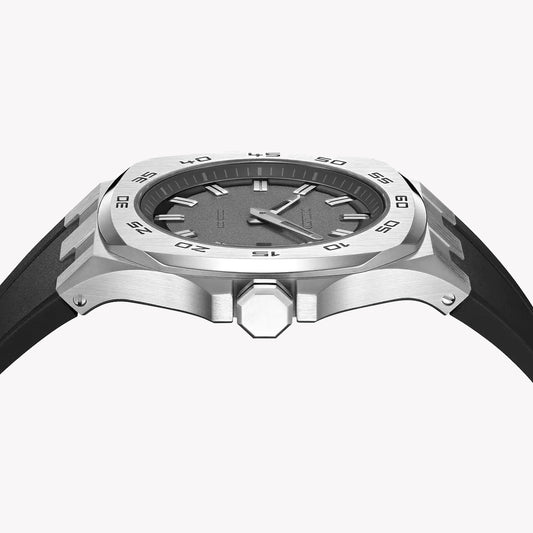 D1 Milano Men's Stainless Steel/Black Silicone Watch | D1-DTRJ01