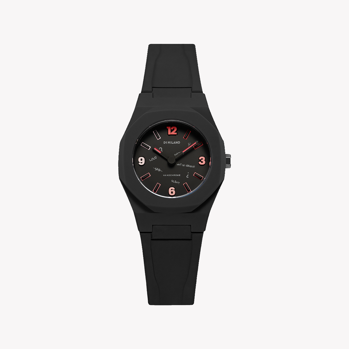 D1 MILANO Unisex Silicone Black Watch | D1-NCRJ04