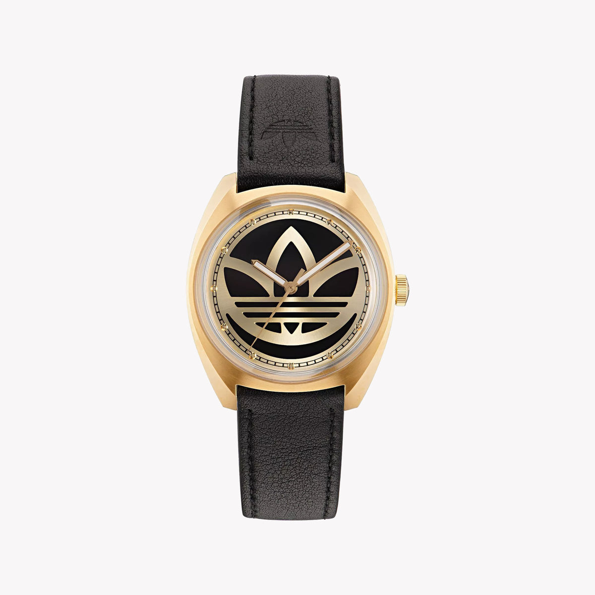 Adidas Unisex Black Leather & Gold Stainless Steel Watch | Aofh22512