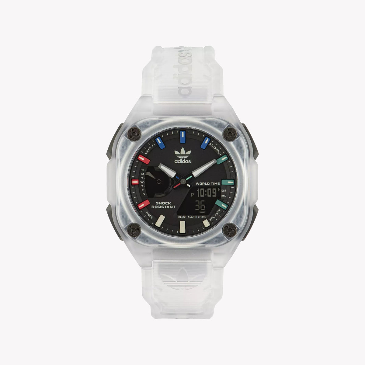 Adidas Unisex Transparent Silicone Watch, Black Dial | Aost23057