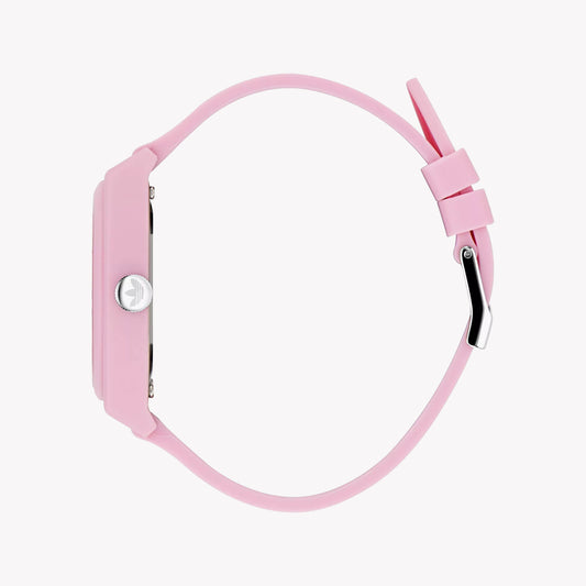 Adidas Women's Pink Rubber Watch, Synthetic/White | Aost23553