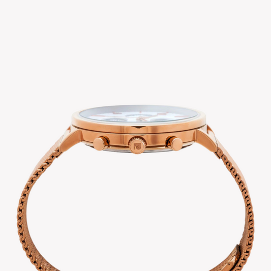 Pierre Cardin Men's Rose Gold Watch, White Dial | Pc902641f10