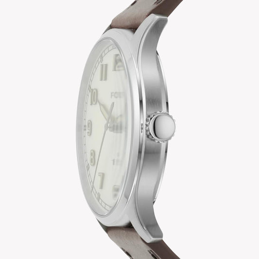 FOSSIL FS5927 MODERN CLASSIC - ELEGANT TIMEPIECE FOR MEN WITH LEATHER STRAP & SILVER CASE-i-Watch-2
