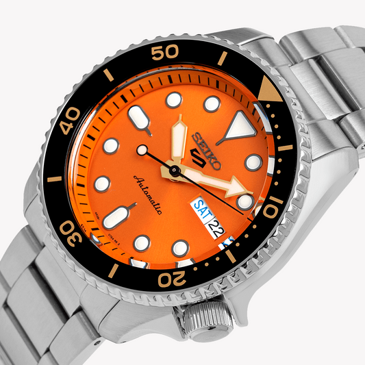 SEIKO 5 SRPD59K1 Men's Automatic Orange Dial Watch-i-Watch-2