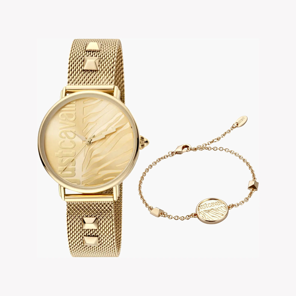 JUST CAVALLI Women's Watch with Gold Metal Case and Gold Stainless Steel Band