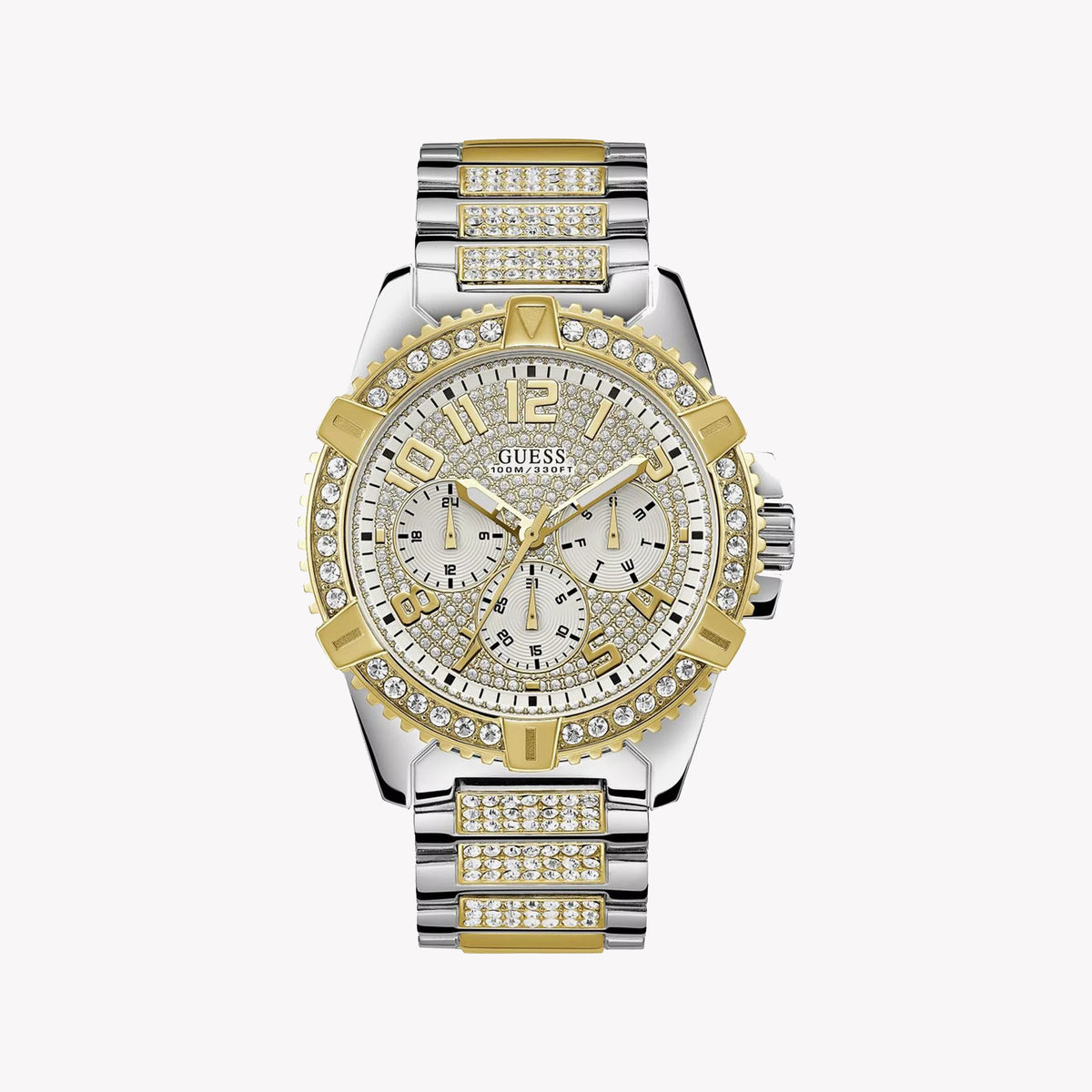 GUESS W0799G4 BOLD DISTINCTION - STUNNING GOLD & SILVER MEN'S WATCH