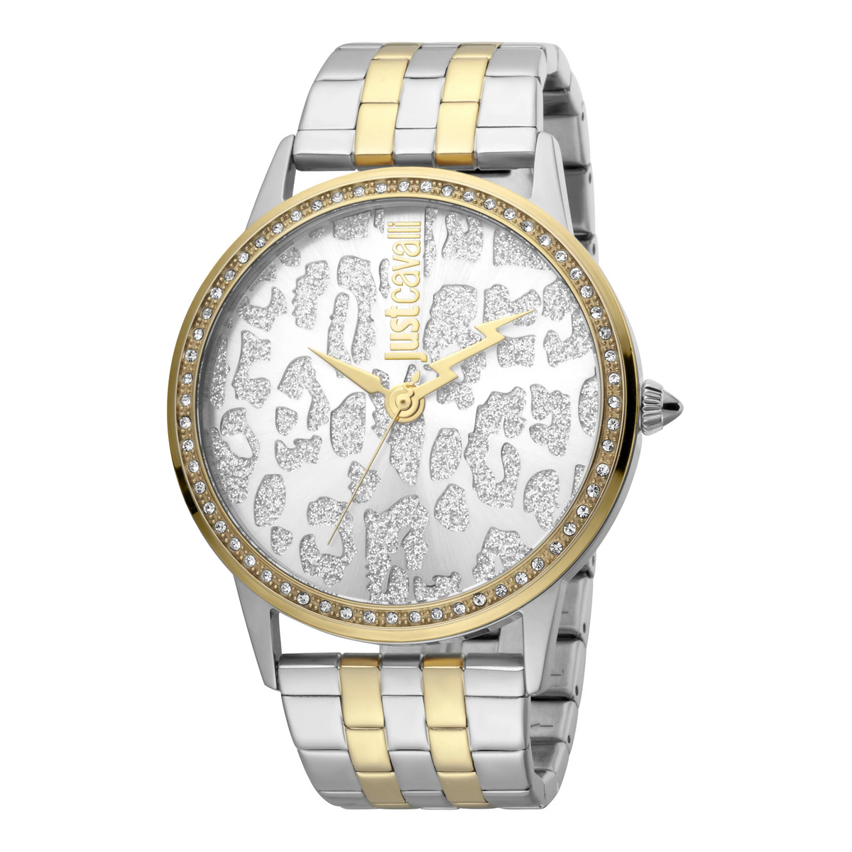 JUST CAVALLI Women's Watch with Silver Stainless Steel Case and Silver & Gold Stainless Steel Band