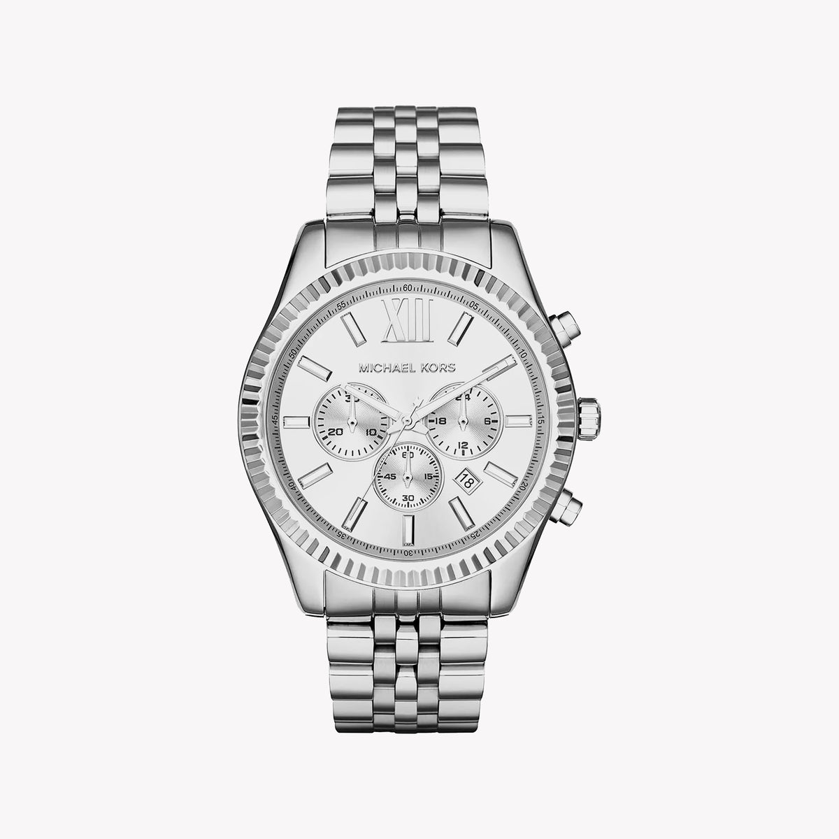 MICHAEL KORS MK8405 - ELEGANT SILVER STAINLESS STEEL MEN'S WATCH WITH WATER RESISTANCE