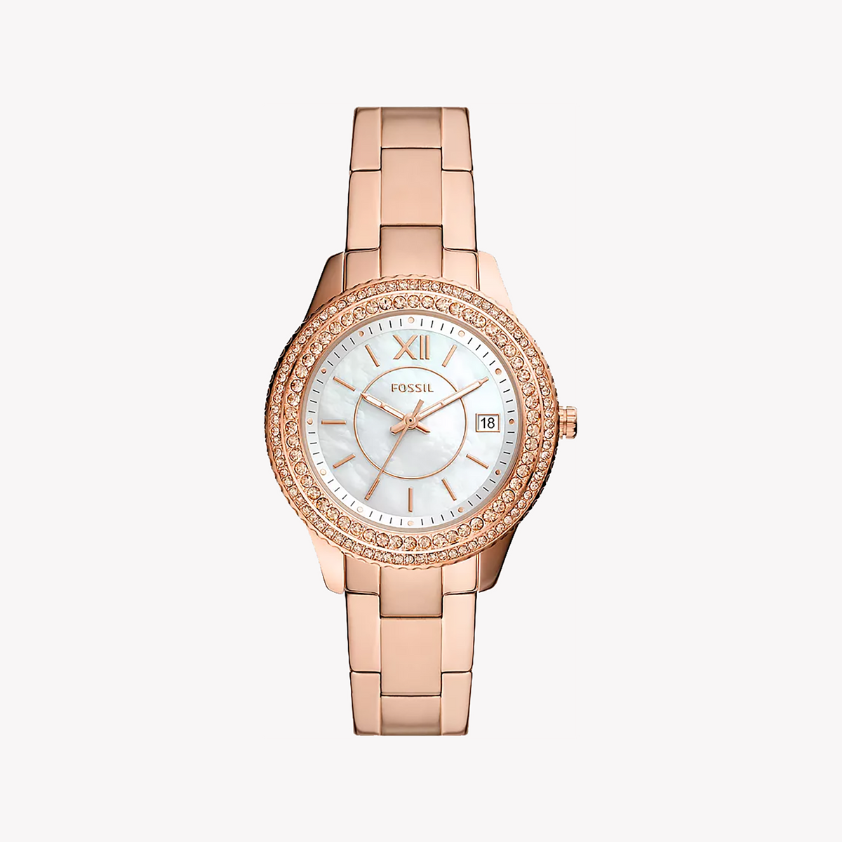 FOSSIL ES5131 ROSE GOLD ELEGANCE - TIMELESS WOMEN'S WATCH WITH CHIC WHITE DIAL