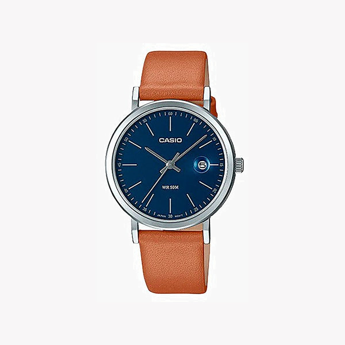 CASIO LTP-E175L-2EVDF SPORTY SOPHISTICATION - ELEGANT WOMEN'S TIMEPIECE WITH BLUE DIAL & BROWN LEATHER BAND
