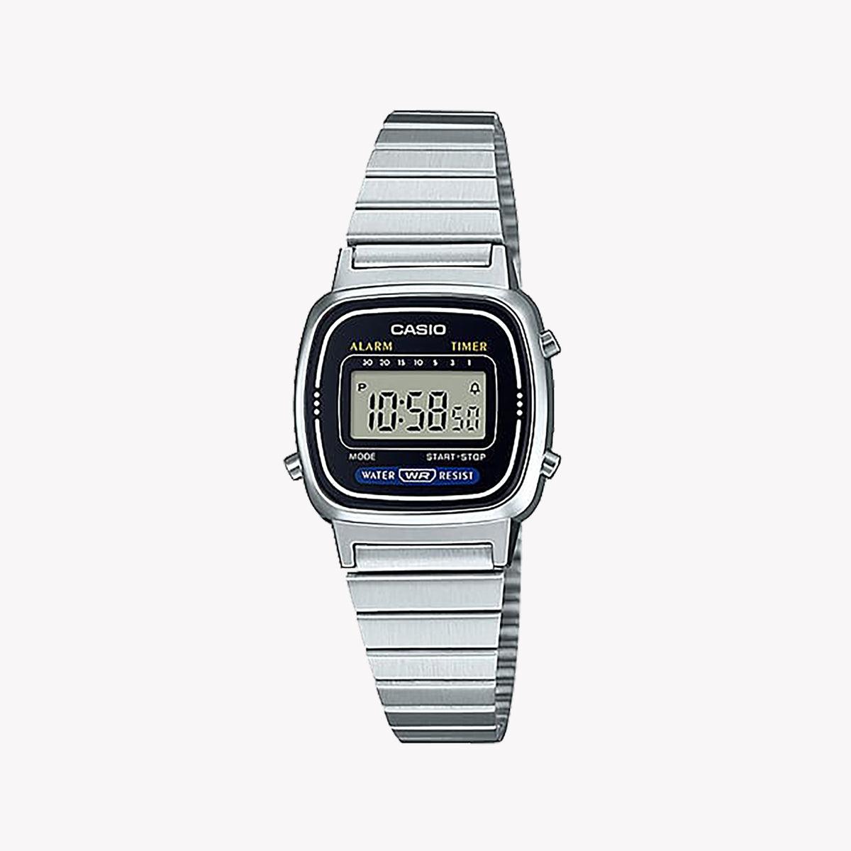 CASIO LA-670WA-1DF ELEGANT CHARM - CLASSIC FEMININE DIGITAL WATCH with Silver Strap and Refined Aesthetic