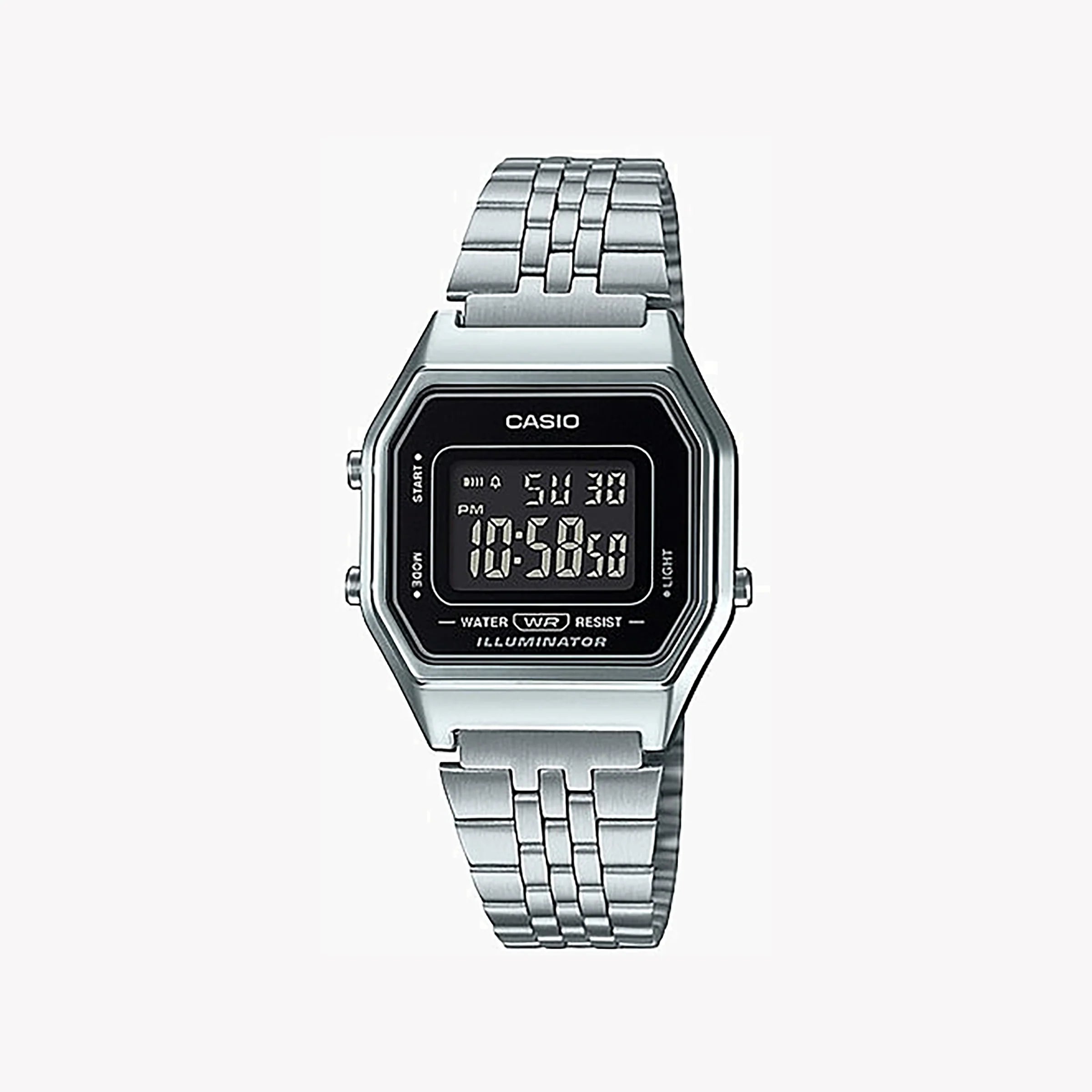 Casio Unisex Silver Stainless Steel Watch, Digital Dial La680wa