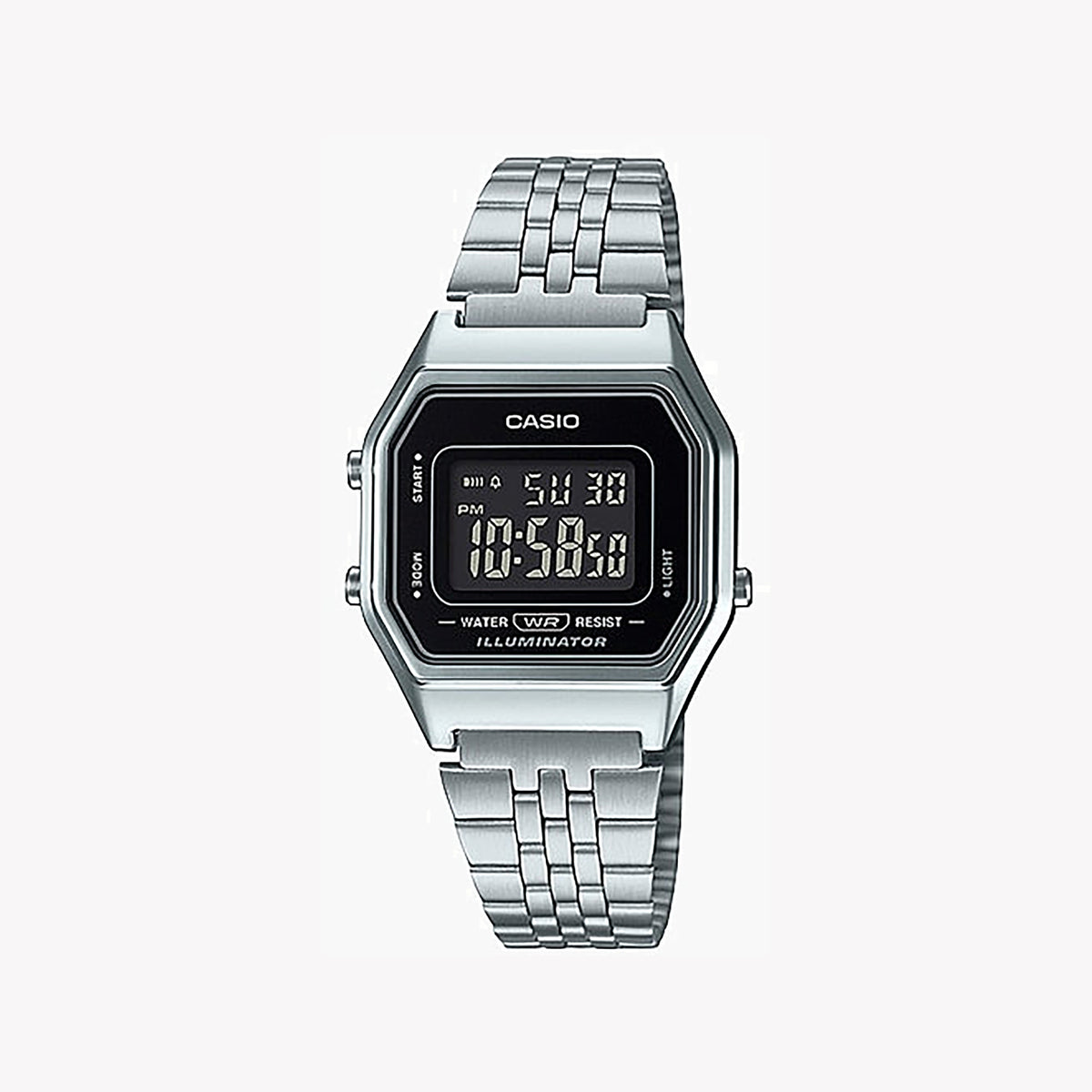 CASIO LA680WA-1BDF SPORTY ELEGANCE - VERSATILE WOMEN'S DIGITAL WATCH with Sleek Silver Design & Functional Features