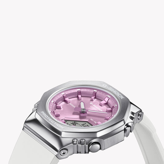 CASIO G-SHOCK GM-S2110-7A6ER RUGGED CHIC - BOLD PINK DIAL MEN'S WATCH WITH SILVER STAINLESS STEEL CASE-i-Watch-2