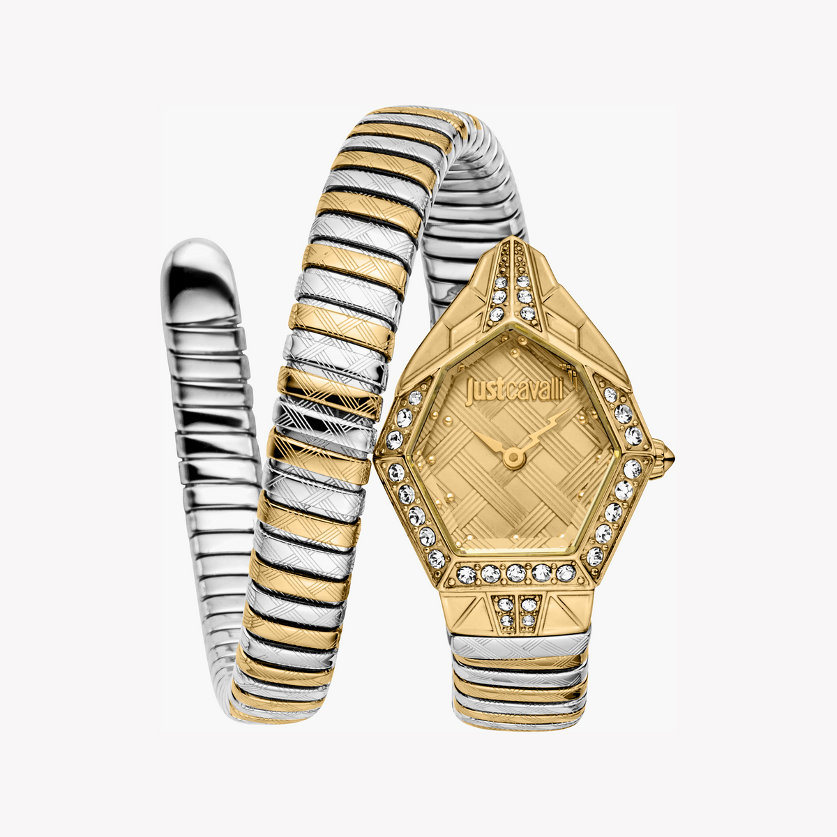 JUST CAVALLI JC1L303M0055 - ELEGANTLY BOLD WOMEN'S TIMEPIECE WITH GOLD & SILVER BRACELET