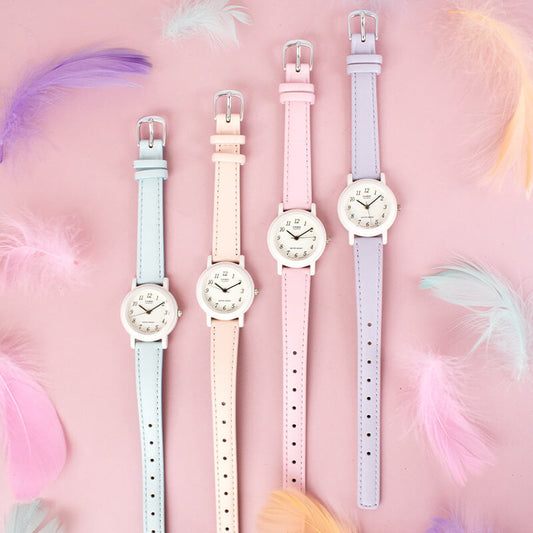 CASIO Women's Watch with White Resin Case and Baby Blue Genuine Leather Band-i-Watch-2