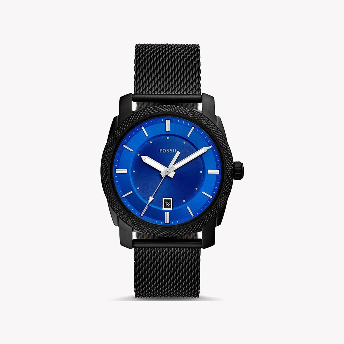 FOSSIL FS5694 BOLD BLACK & BLUE TIMEPIECE - MODERN MEN'S STAINLESS STEEL WATCH