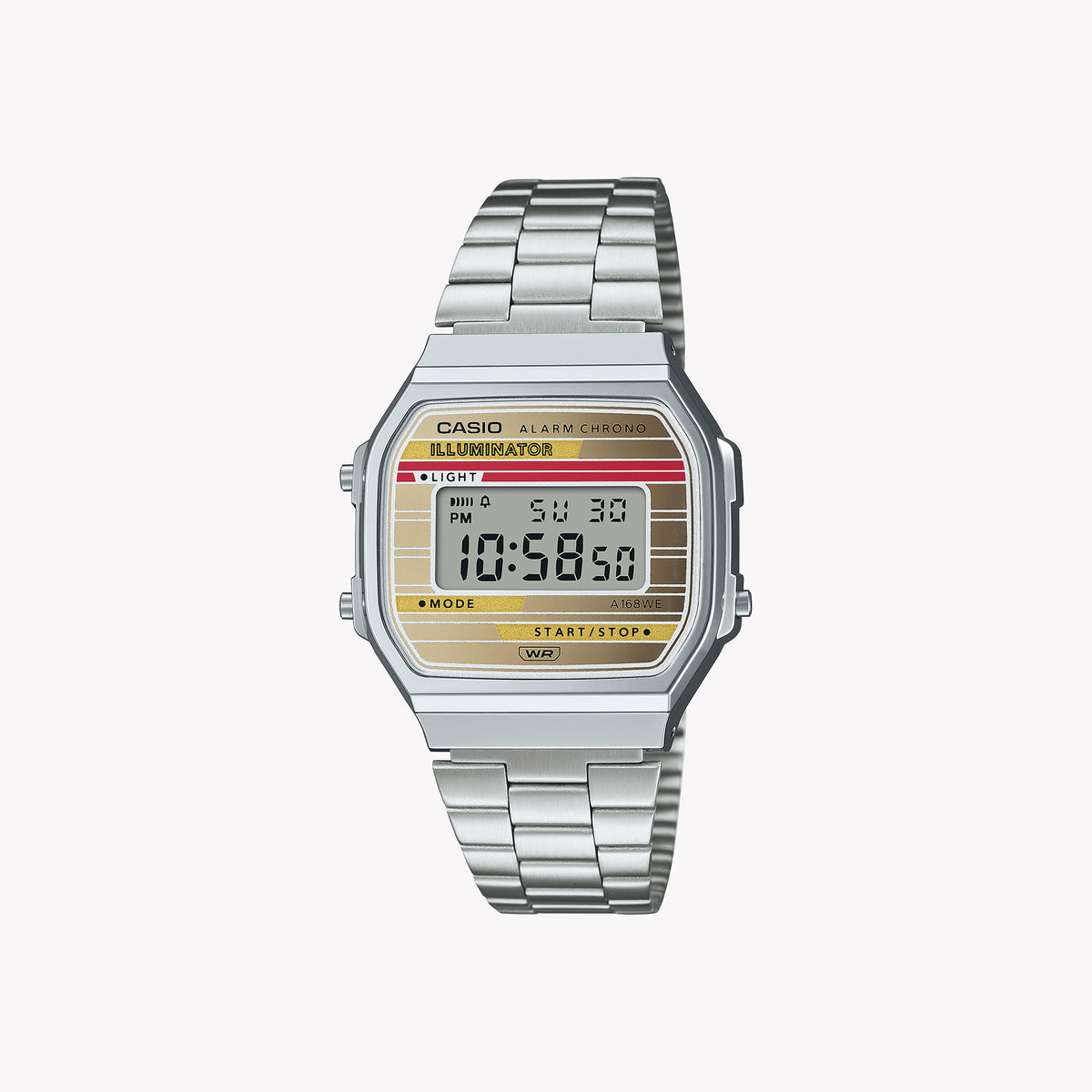 CASIO A168WEHA-9A DIGITAL DYNAMO - STYLISH ALL-IN-ONE COMPANION for Active Lifestyle & Precision Timing