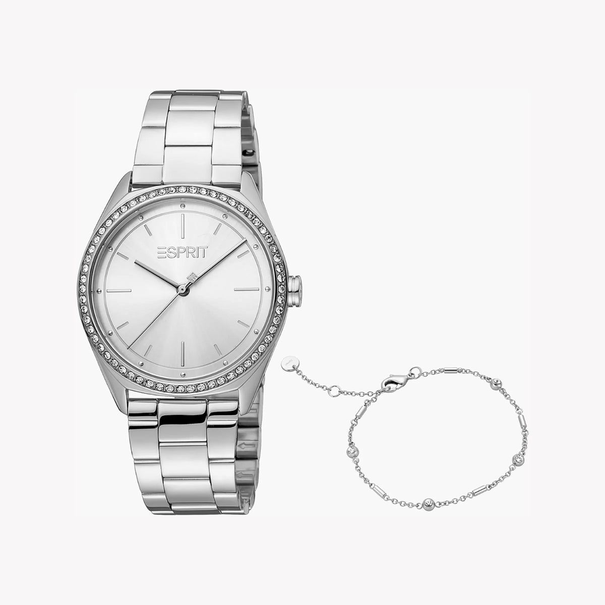 ESPRIT Women's Watch with Silver Stainless Steel Case and Silver Stainless Steel Band