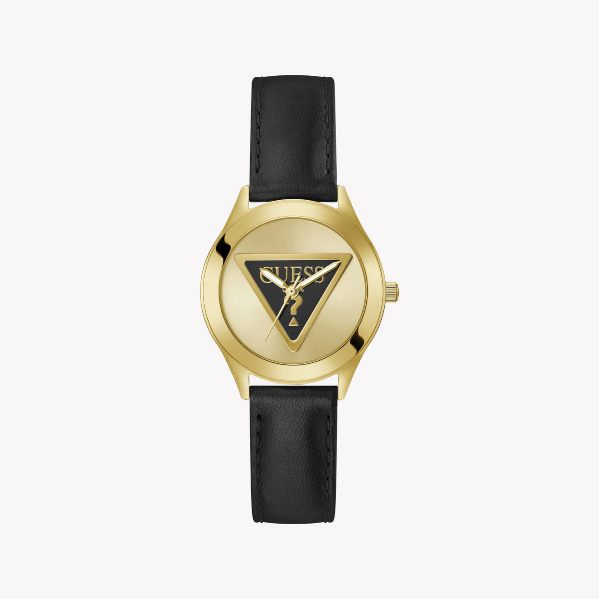 GUESS GW0744L2 - BOLD ELEGANCE - PLAYFUL GOLD & CHAMPAGNE WOMEN'S WATCH with Black Silicone Band