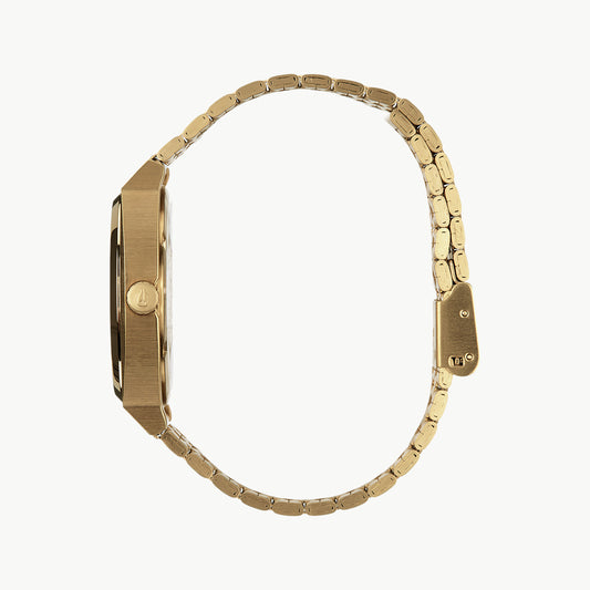 NIXON A045-1931 BOLD GOLD BRAVADO - Men's Watch with Black Dial and Stainless Steel Band-i-Watch-2