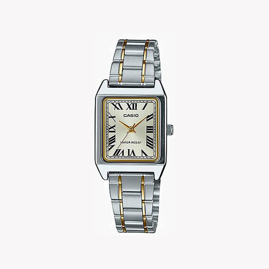 CASIO LTP-V007SG-9BUDF - ELEGANT SILVER SERIES Women's Watch with sleek alloy case and chic white dial-i-Watch-2