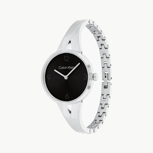 CK CALVIN KLEIN NEW COLLECTION - ELEGANT SILVER & BLACK TIMEPIECE FOR WOMEN-i-Watch-2