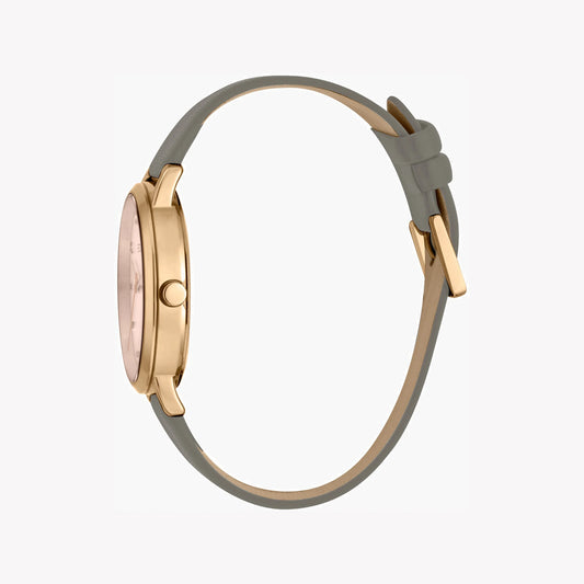 ESPRIT Women's Watch with Rose Gold Stainless Steel Case and Gray Leather Band-i-Watch-2