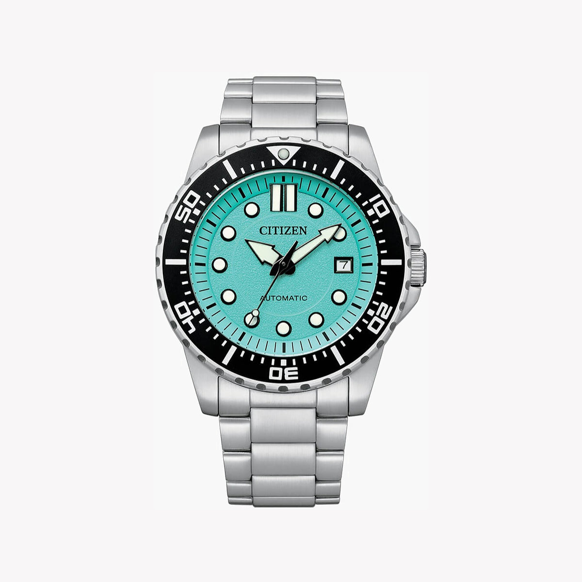 CITIZEN NJ0170-83X MEN'S AUTOMATIC WATCH - SLEEK SILVER STYLE WITH BLUE DIAL & DATE DISPLAY