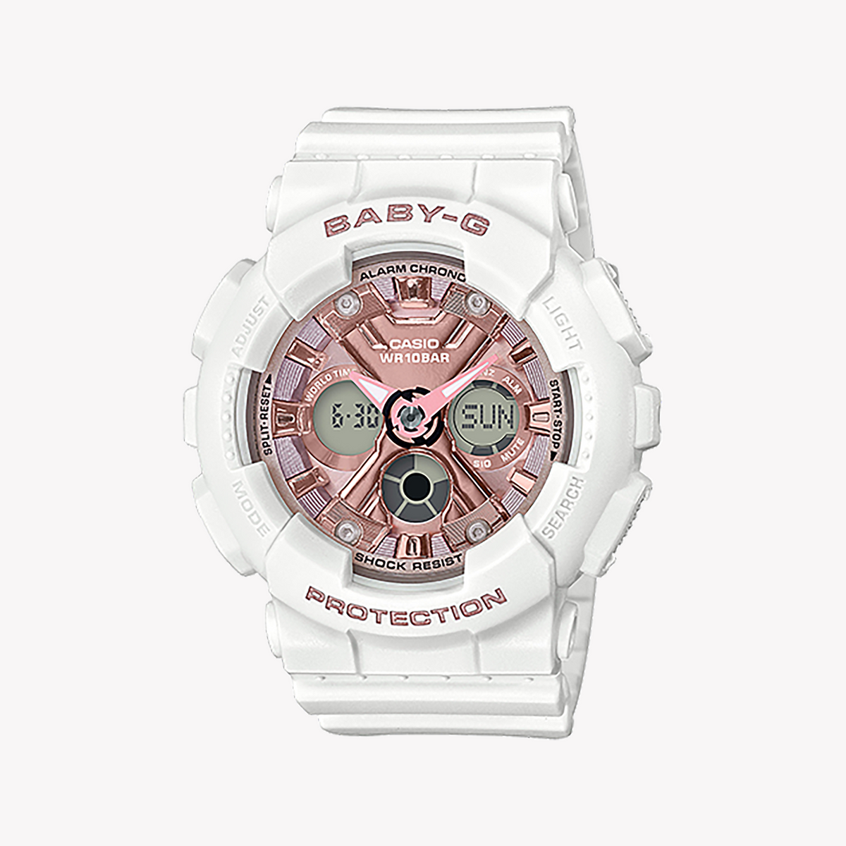 BA-130-7A1DR BABY-G TIMELESS ADVENTURE - BOLD WHITE & VIBRANT DIAL WOMEN'S WATCH