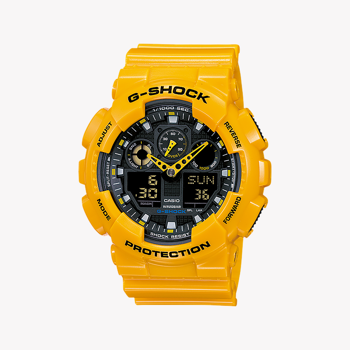 CASIO G-SHOCK GA-100A-9ADR ADVENTURE STYLE - MEN'S BOLD YELLOW RESIN WATCH