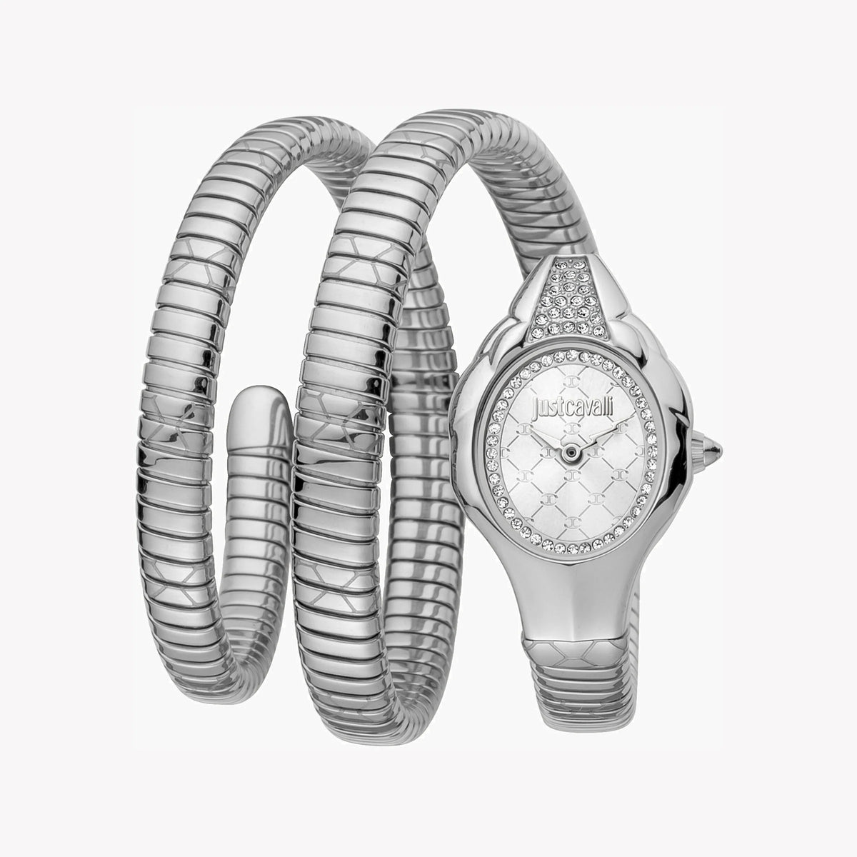 JUST CAVALLI Women's Watch with Silver Stainless Steel Case and Silver Stainless Steel Band