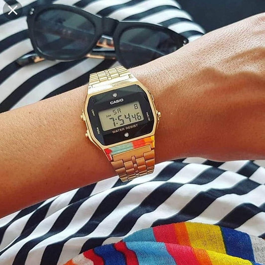 CASIO A159WGED-1DF SPORTY ELEGANCE - GOLDEN DIGITAL TIMEPIECE FOR WORK & PLAY-i-Watch-2