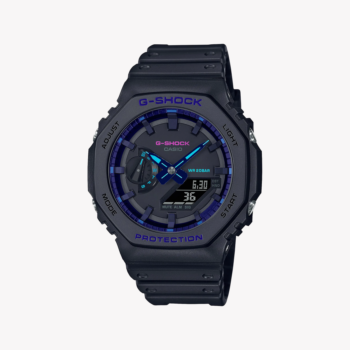 CASIO G-SHOCK GA-2100VB-1ADR - BOLD BLACK VIBRANCE MEN'S WATCH: TOUGH STYLE WITH A MODERN EDGE