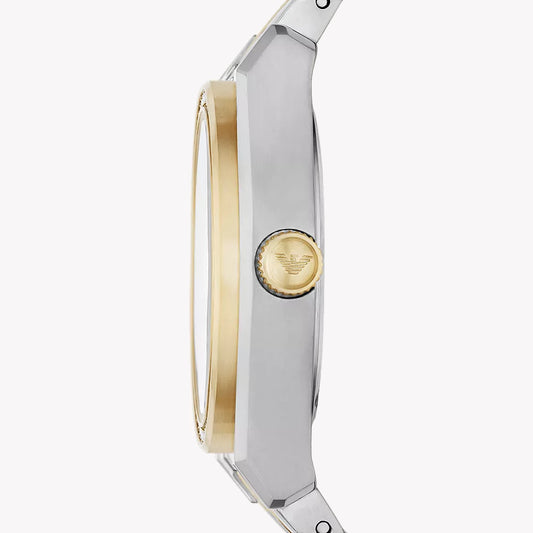 EMPORIO ARMANI AR11559 - CHIC SOPHISTICATION IN SILVER & GOLD Women's Watch with Elegant White Dial-i-Watch-2