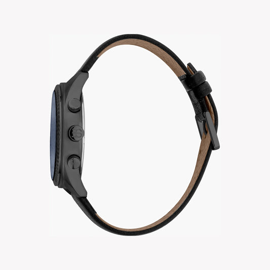 ESPRIT MEN'S STAINLESS STEEL TIMEPIECE - CLASSIC BLACK LEATHER & BLUE DIAL ELEGANCE-i-Watch-2