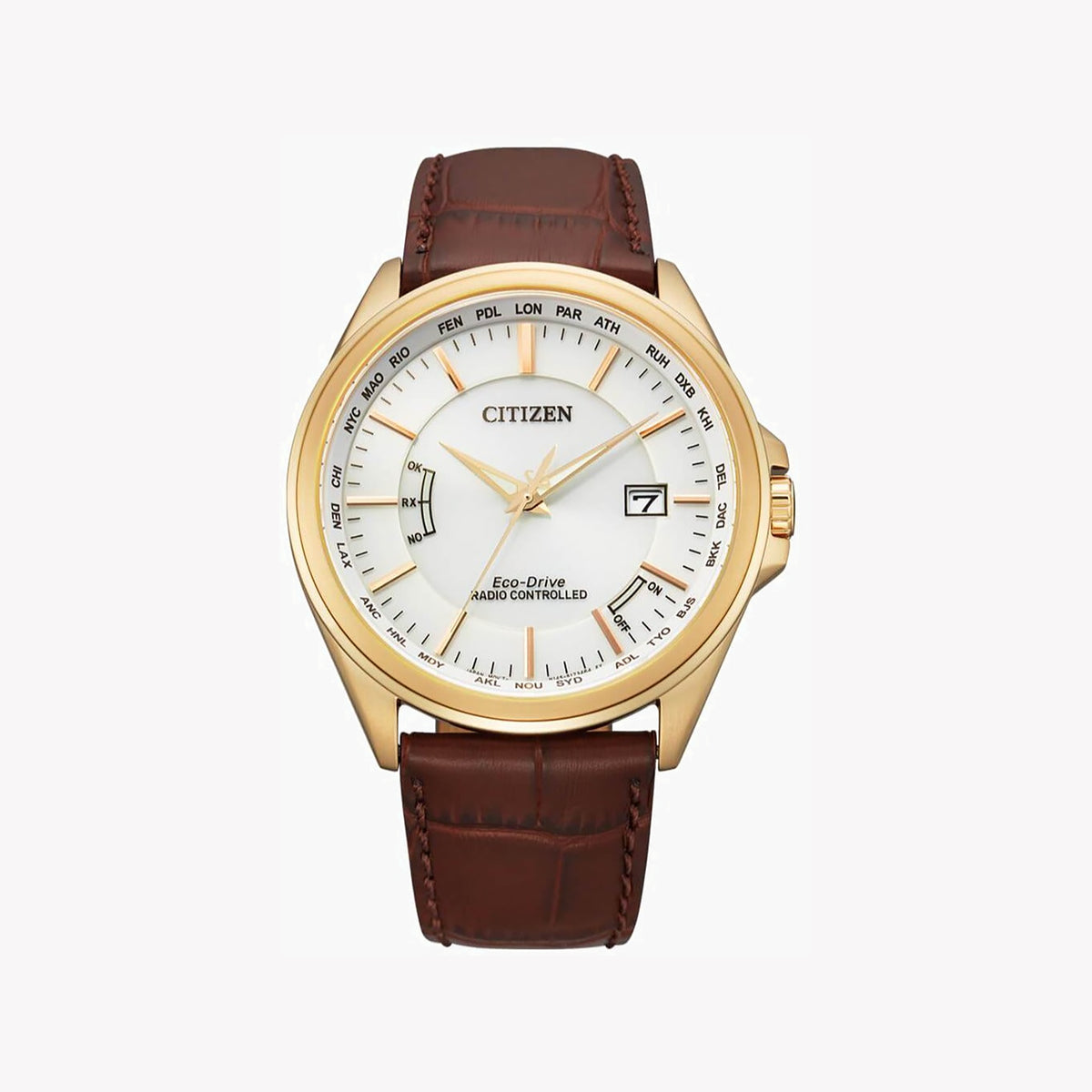 CITIZEN ECO-DRIVE CB0253-19A - SOPHISTICATED GOLD TIMEPIECE WITH LEATHER BAND