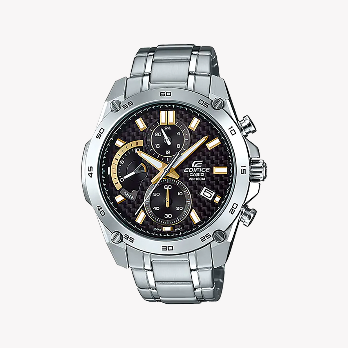 CASIO EDIFICE EFR-557CD-1A9VUDF - SPORTY ELEGANCE FOR EVERY OCCASION Men's Watch with Stainless Steel Band and Black Dial