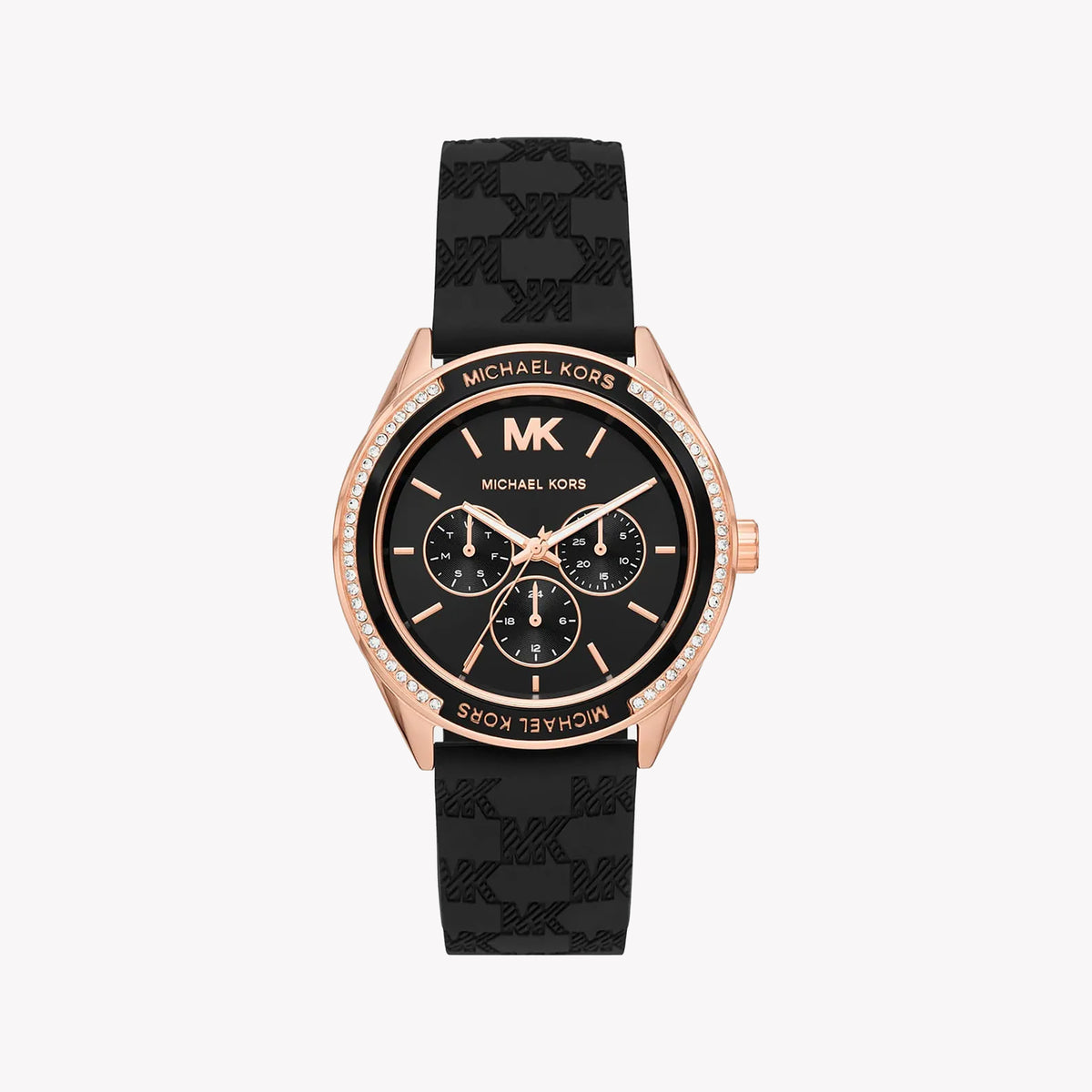 MICHAEL KORS MK7266 ROSE GOLD STATEMENT - ELEGANT WOMEN'S WATCH WITH BLACK DIAL & LEATHER BAND