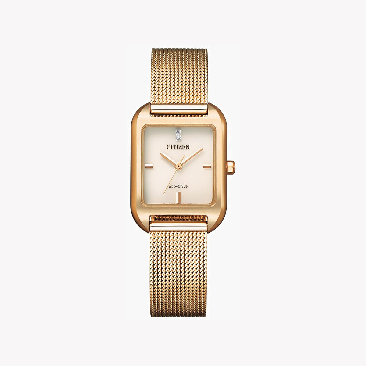 CITIZEN EM0493-85P - ELEGANT GOLD STUNNER: Women's Sophisticated Timepiece with White Dial & Splash Resistance