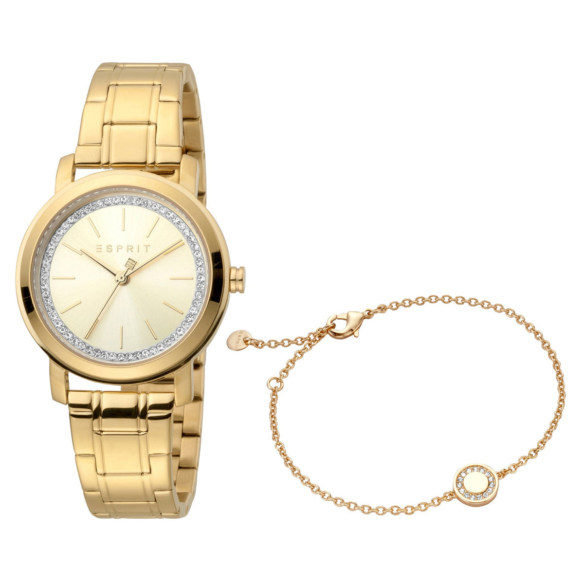 ESPRIT Women's Watch with Gold Stainless Steel Case and Gold Stainless Steel Band