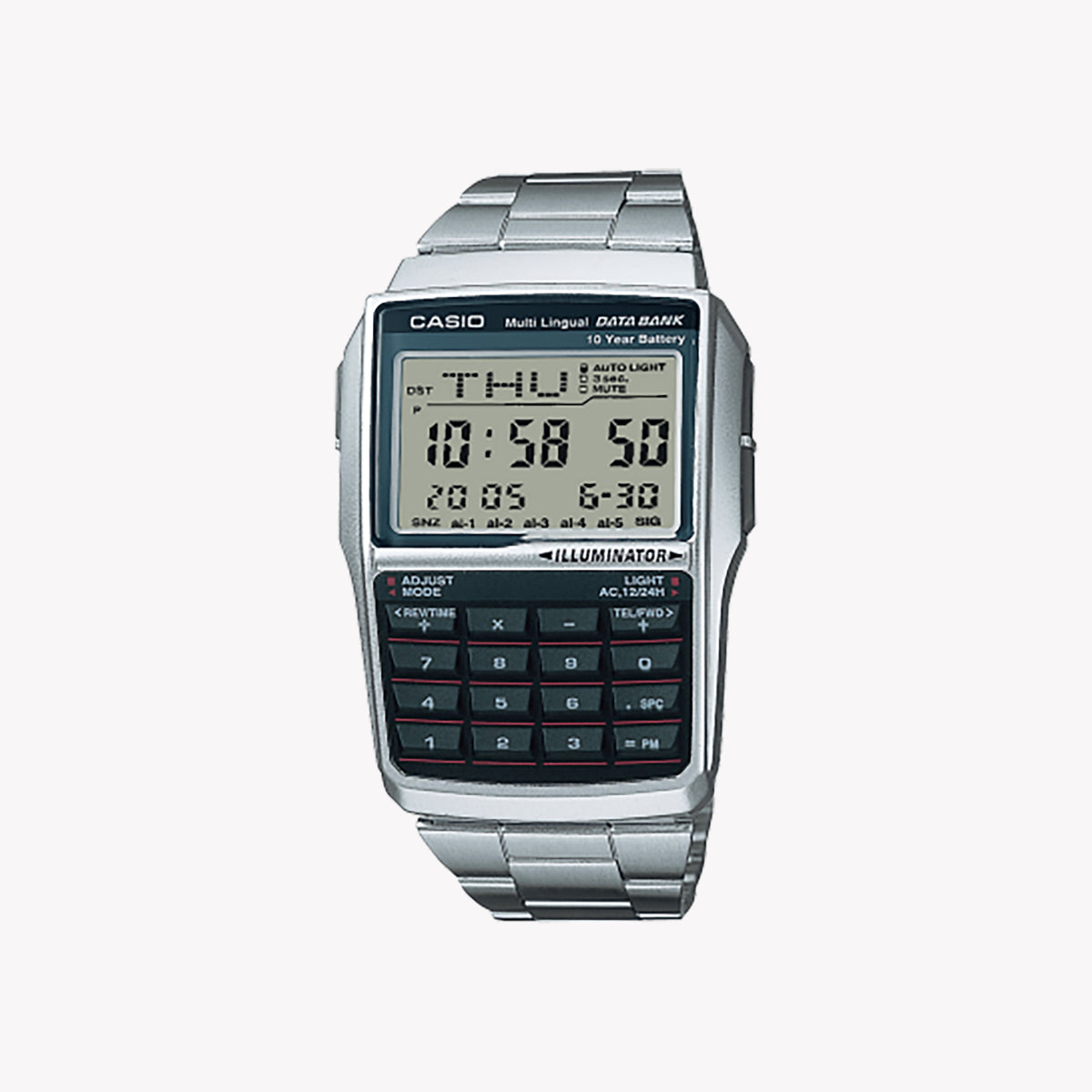 DBC-32D-1ADF - ELEGANTLY FUNCTIONAL MEN'S WATCH WITH STAINLESS STEEL BRACELET & DIGITAL MOVEMENT