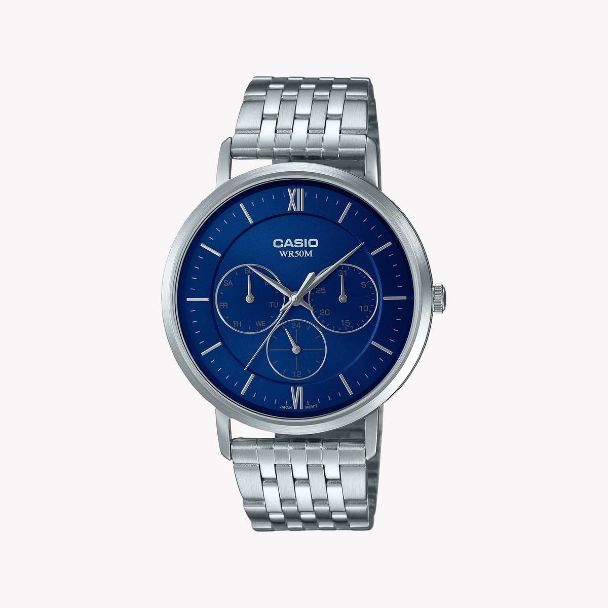 CASIO MTP-B300D-2AVDF - SPORTY ELEGANCE MEN'S WATCH WITH BLUE DIAL & STAINLESS STEEL BAND