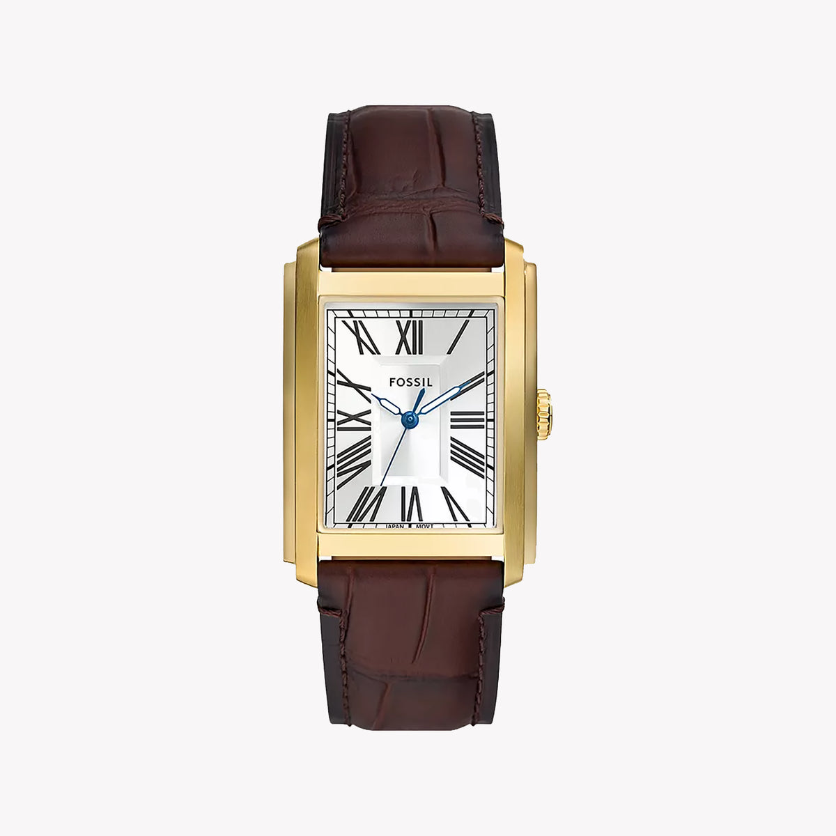 FOSSIL CARRAWAY FS6011 - ELEGANT MODERN MEN'S WATCH WITH GOLD STAINLESS STEEL & BROWN LEATHER BAND