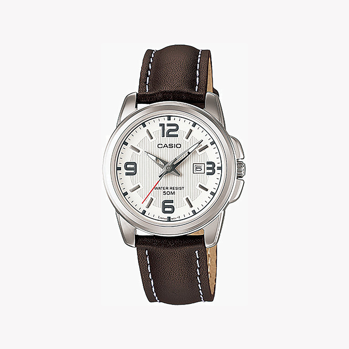 CASIO LTP-1314L-7AVDF - SPORTY SOPHISTICATION WOMEN'S WATCH WITH STYLISH LEATHER BAND AND WHITE DIAL