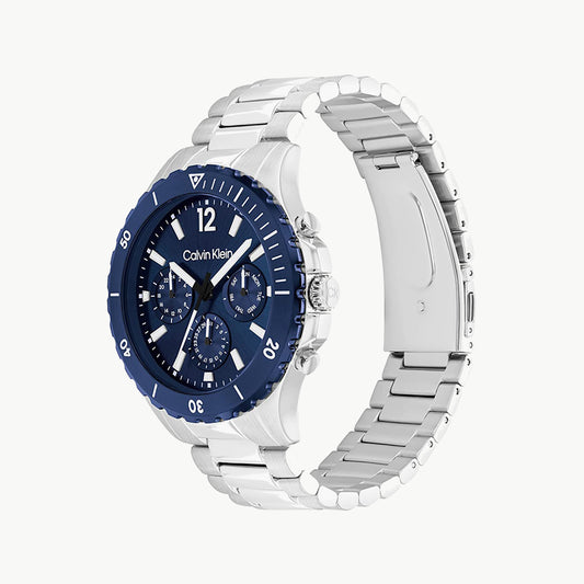 CK CALVIN KLEIN MODERN EDGE 44MM SILVER STAINLESS STEEL MEN'S WATCH - TIMELESS ELEGANCE-i-Watch-2