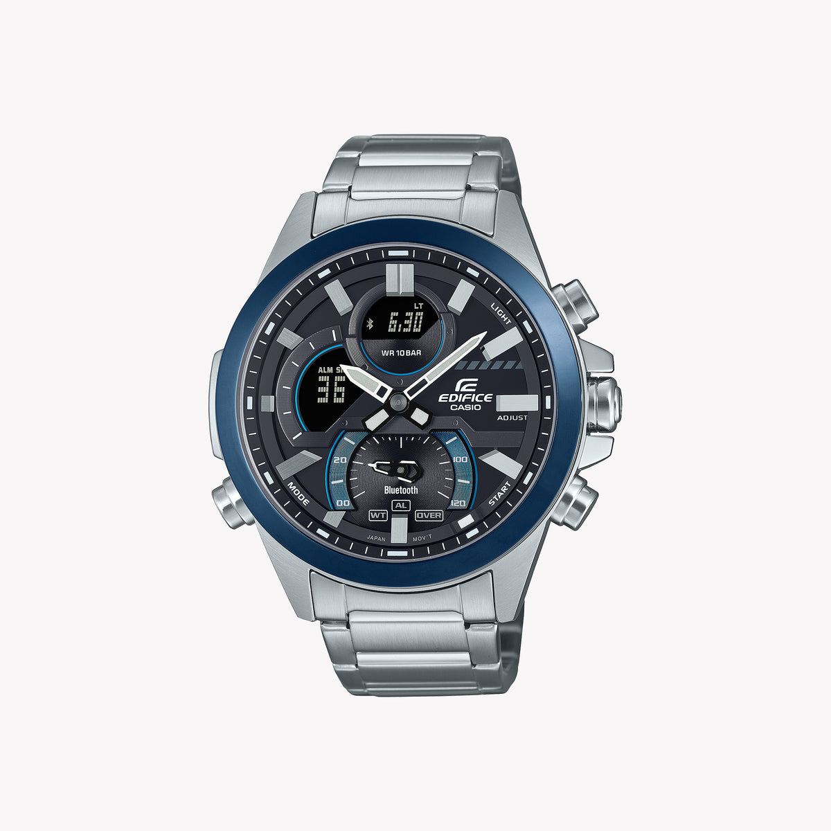 CASIO ECB-30DB-1A ELEGANT VERSATILITY - MEN'S STAINLESS STEEL TIMEPIECE WITH MULTIFUNCTIONALITY