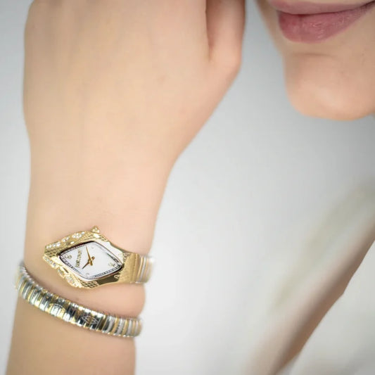 JUST CAVALLI Women's Watch with Gold Stainless Steel Case and Silver & Gold Stainless Steel Band-i-Watch-2